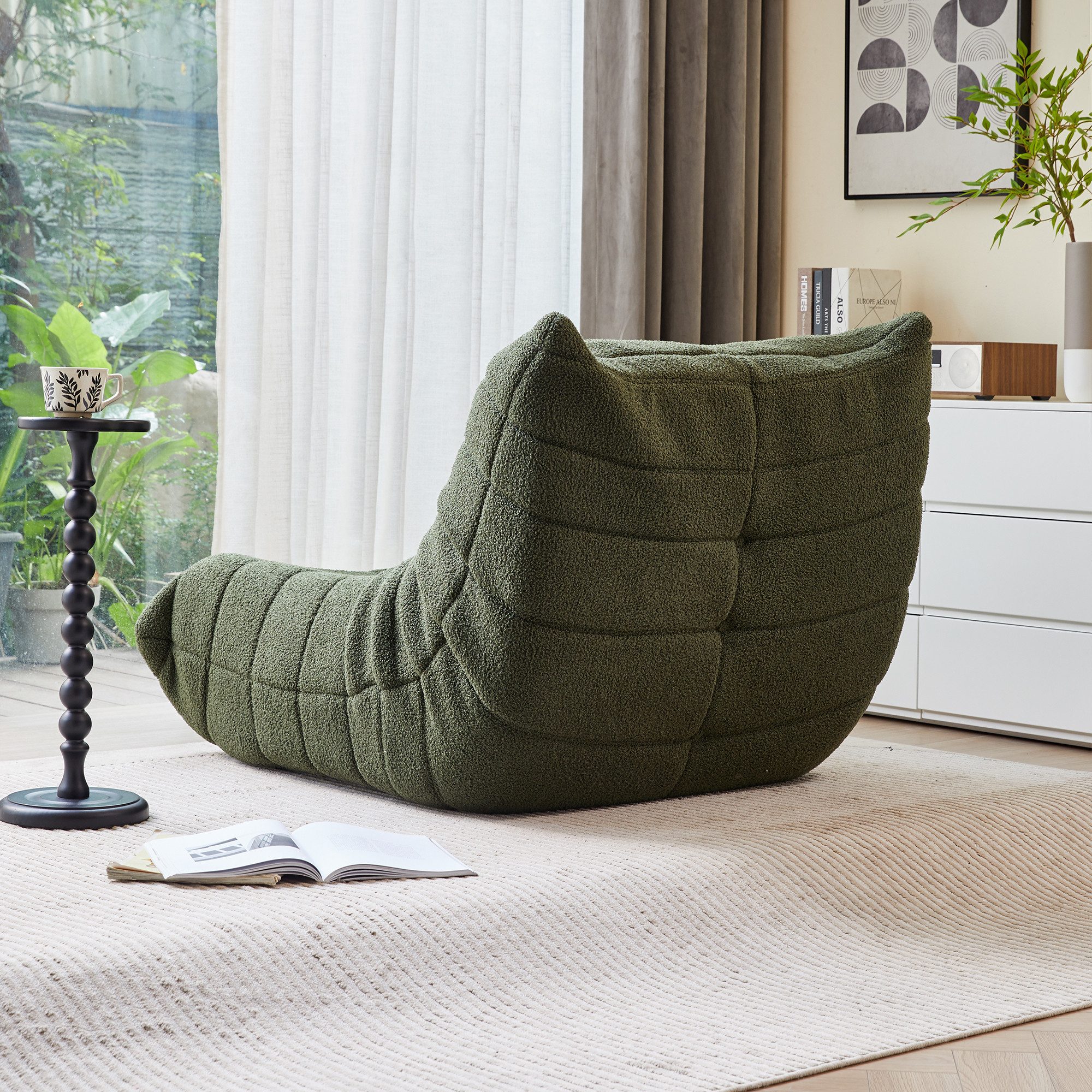 Loungefåtölj i Grön Bouclé - Båstad - Bild 4