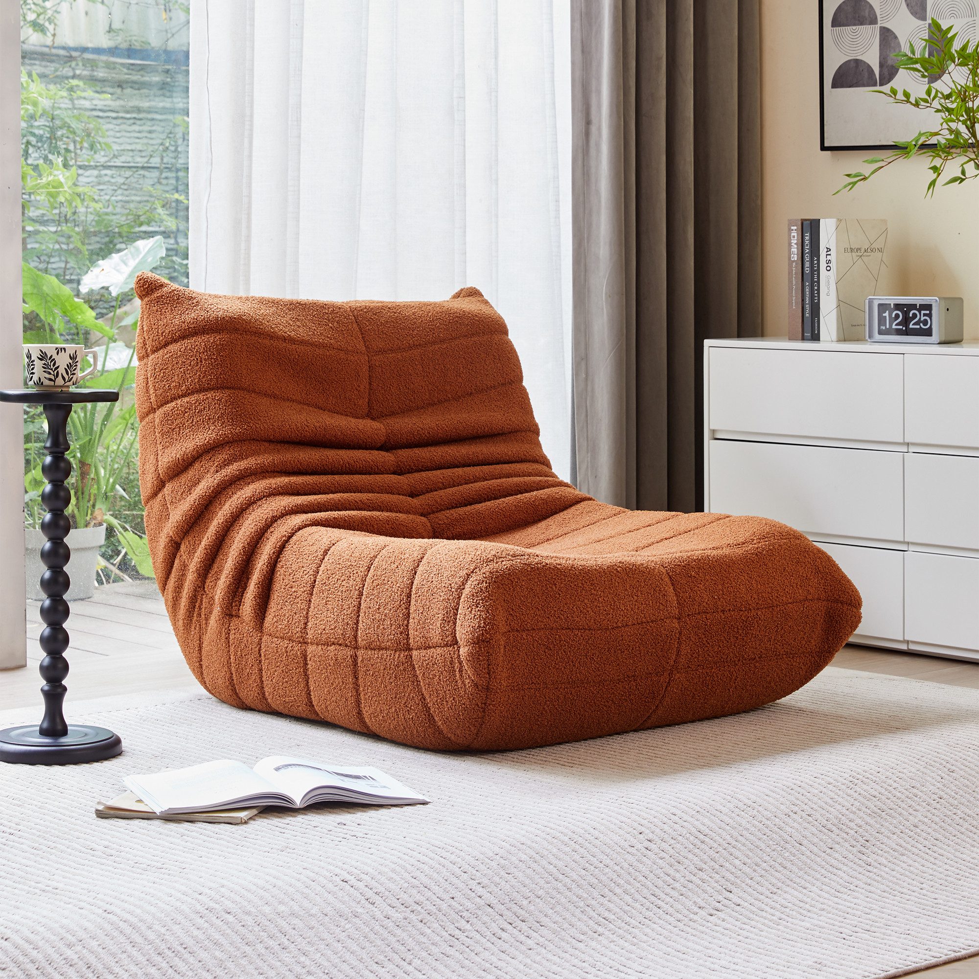 Loungefåtölj i Orange Bouclé - Båstad - Bild 3