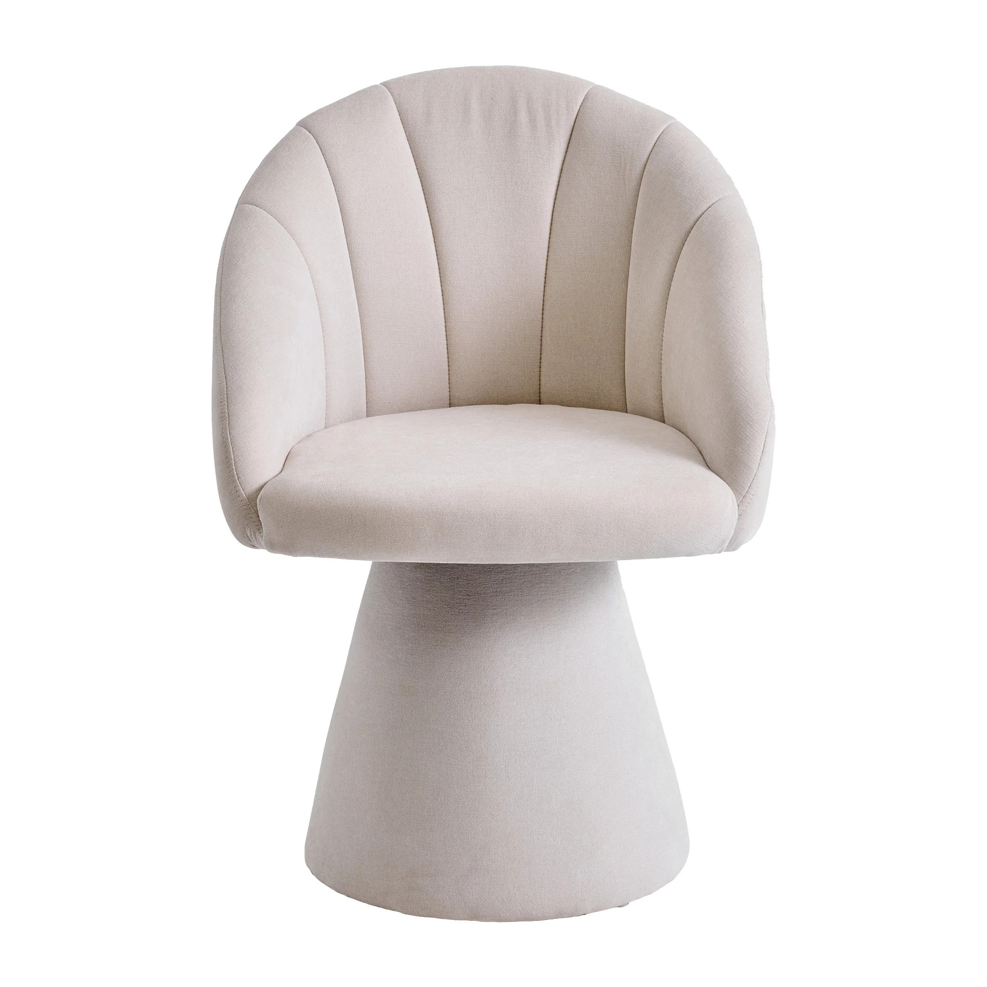 Snurrstol i Beige Chenille med Rund Rygg – Nacka - Bild 2