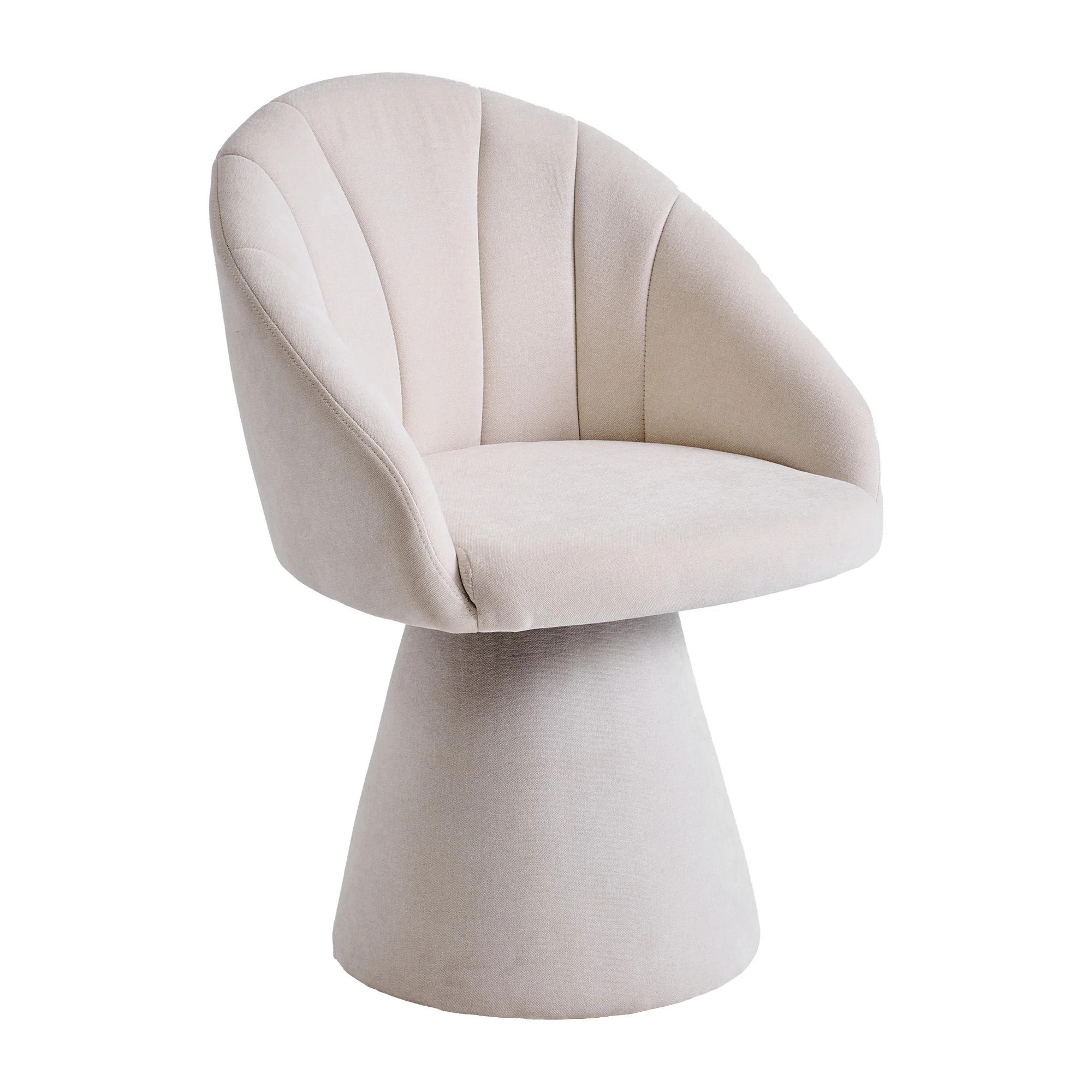 Snurrstol i Beige Chenille med Rund Rygg – Nacka - Bild 4