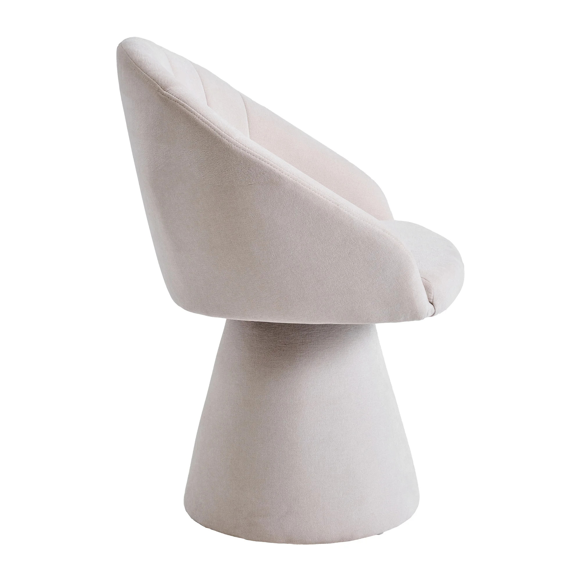 Snurrstol i Beige Chenille med Rund Rygg – Nacka - Bild 5