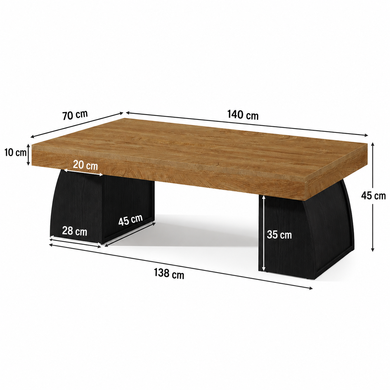 Bergen Coffee Table – Scandinavian Rectangular Coffee Table - Bild 5
