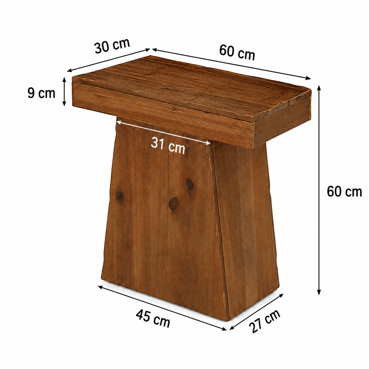 Halden Solid Wood Side Table – Rustic Accent Table - Bild 6