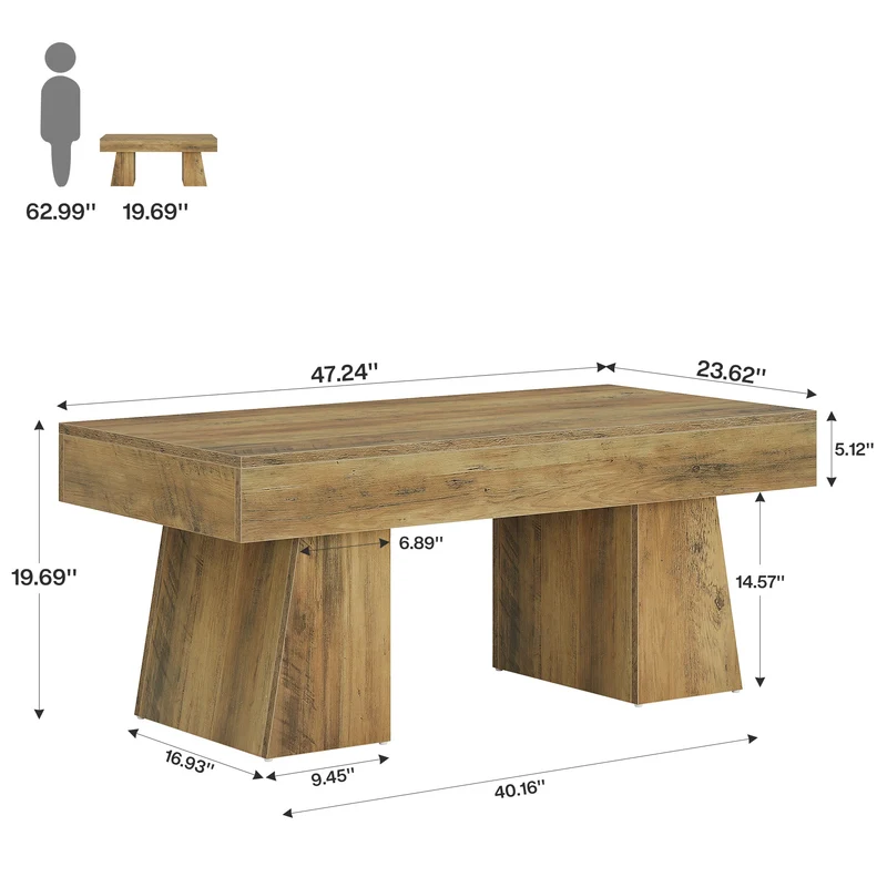 Inari Coffee Table – Scandinavian Rectangular Coffee Table - Bild 5