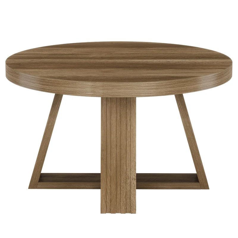 Karvia Round Coffee Table – Scandinavian Wood Grain Coffee Table - Bild 4
