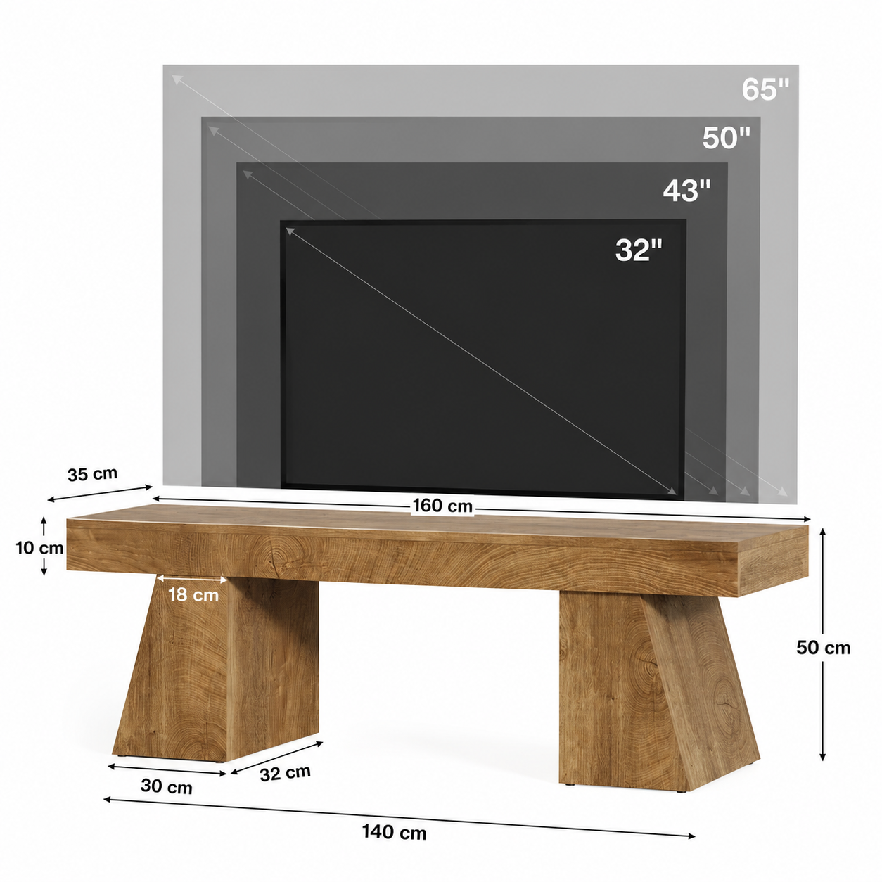 Lillehammer TV Stand – Scandinavian TV Unit for TVs up to 75 - Bild 5