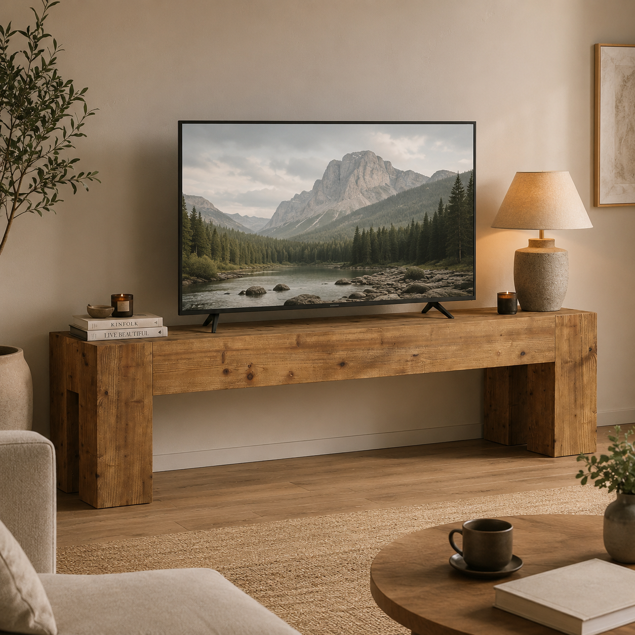 Roskilde Solid Wood TV Stand – Scandinavian TV Unit for TVs up to 70 - Bild 3