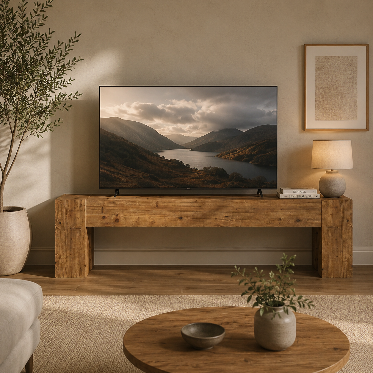 Roskilde Solid Wood TV Stand – Scandinavian TV Unit for TVs up to 70 - Bild 2