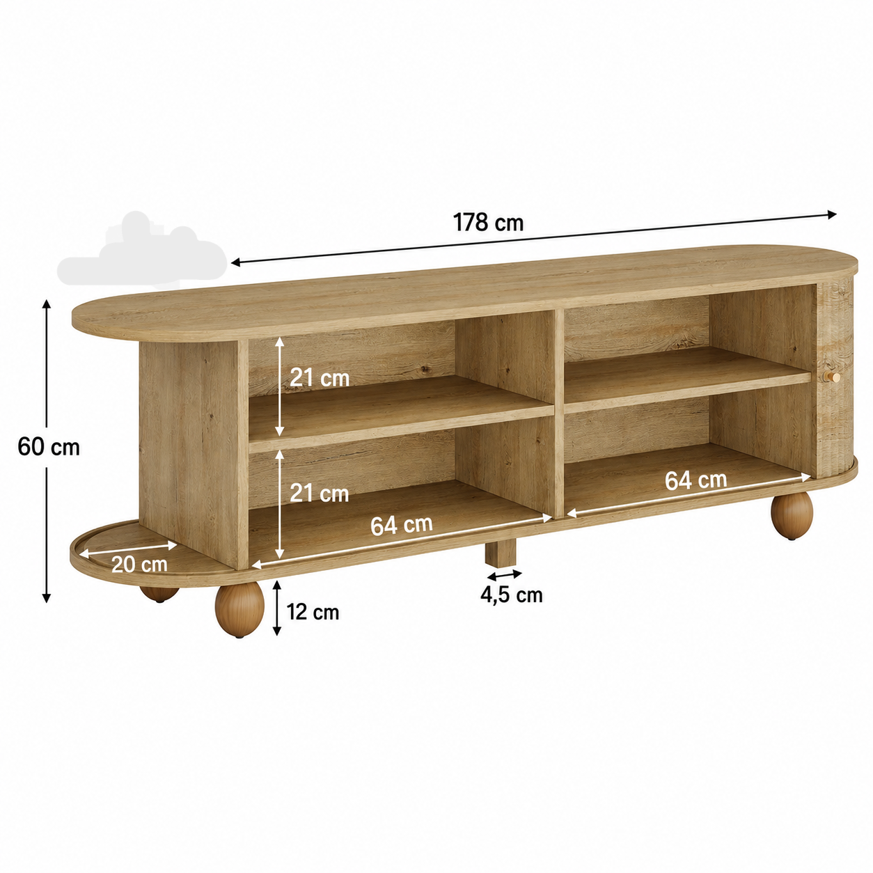 Sigtuna TV Stand – Scandinavian TV Unit for TVs up to 75 - Bild 5