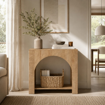 Visby Side Table – Wood End Table with 2-Tier Storage