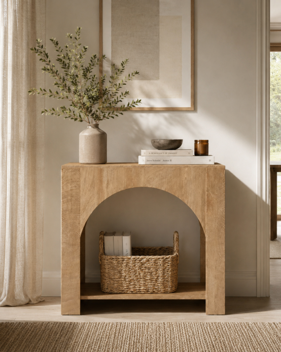 Visby Side Table – Wood End Table with 2-Tier Storage