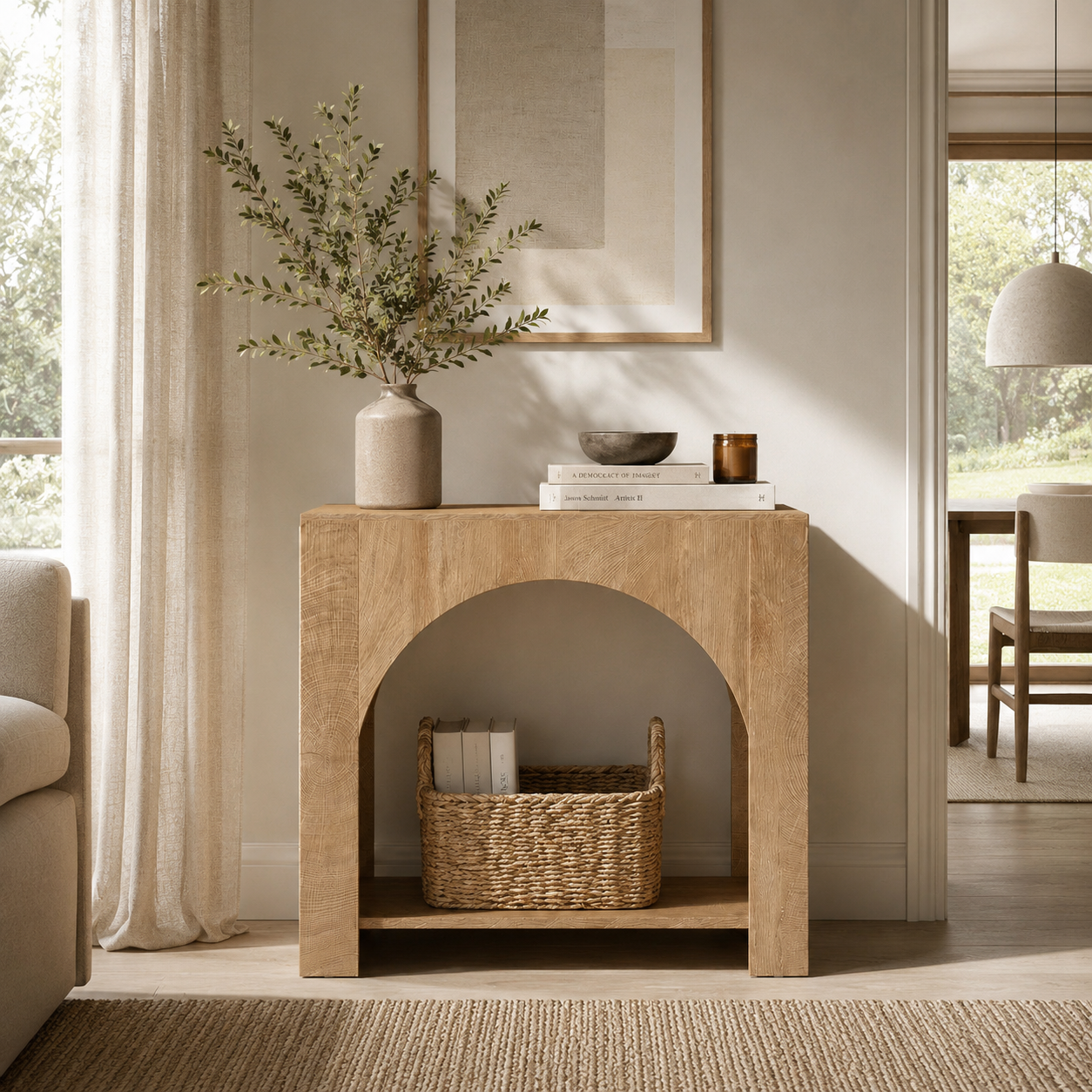 Visby Side Table – Wood End Table with 2-Tier Storage