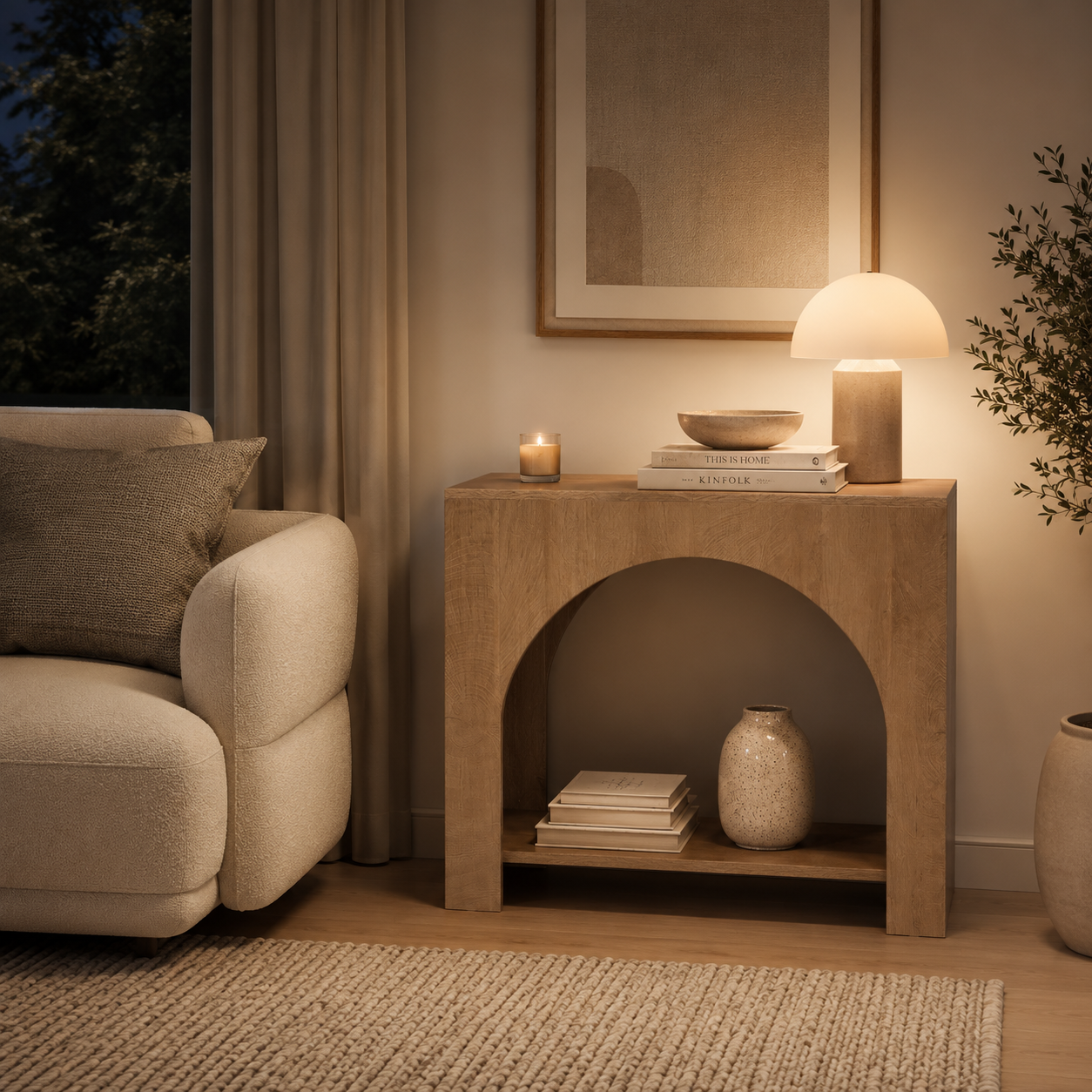 Visby Side Table – Wood End Table with 2-Tier Storage - Bild 3