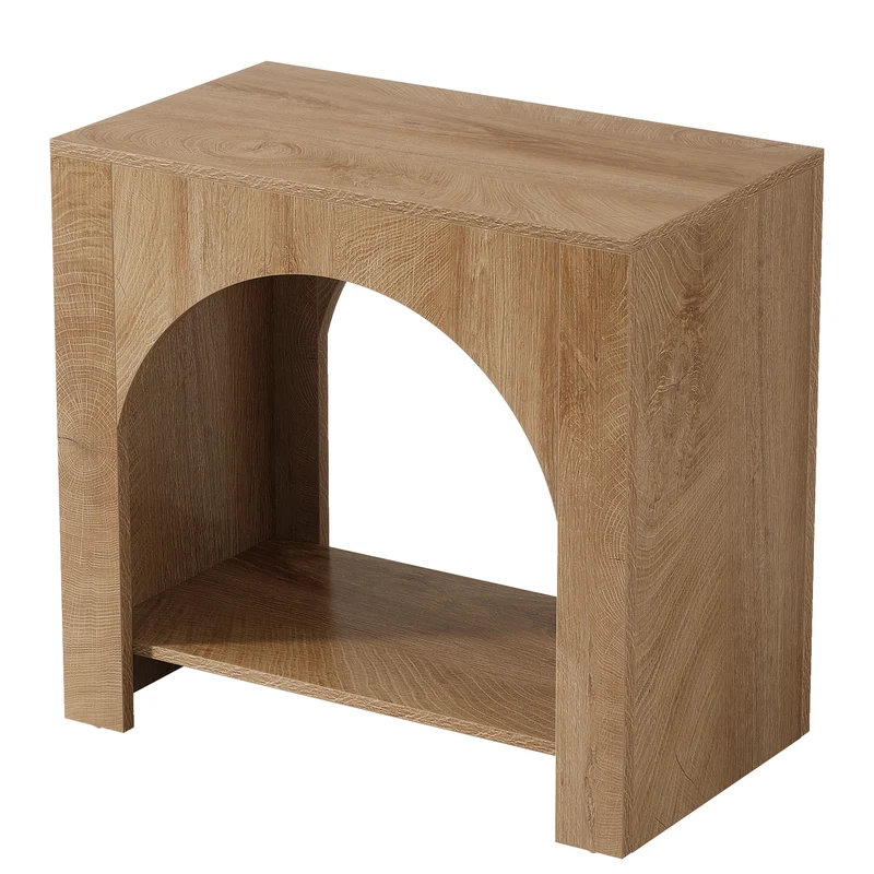 Visby Side Table – Wood End Table with 2-Tier Storage - Bild 5
