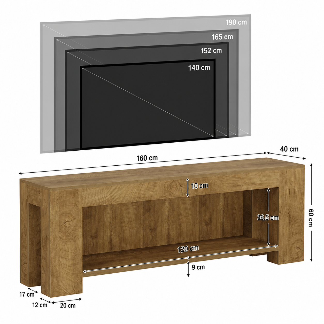 Voss TV Stand – Scandinavian TV Unit for TVs up to 75 - Bild 5