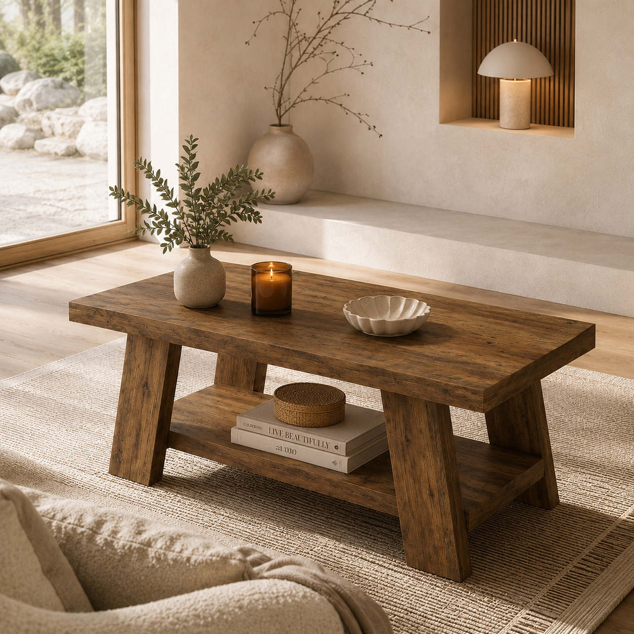 Mora Console Table – Rustic Wood Entryway Table - Bild 3