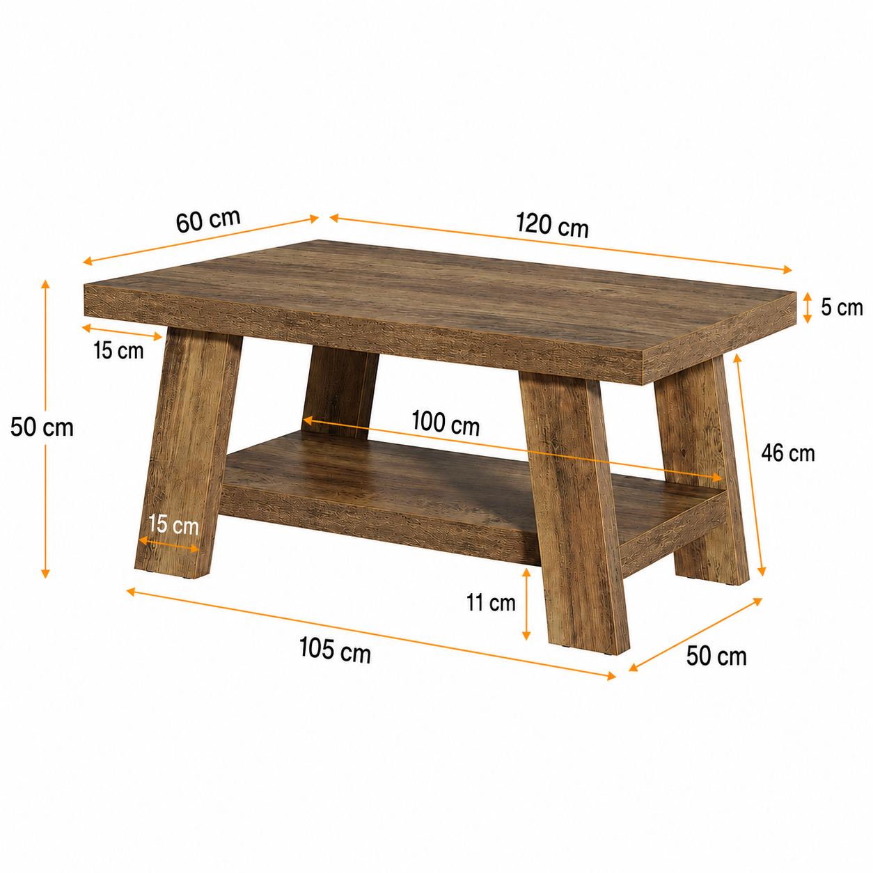 Mora Console Table – Rustic Wood Entryway Table - Bild 5
