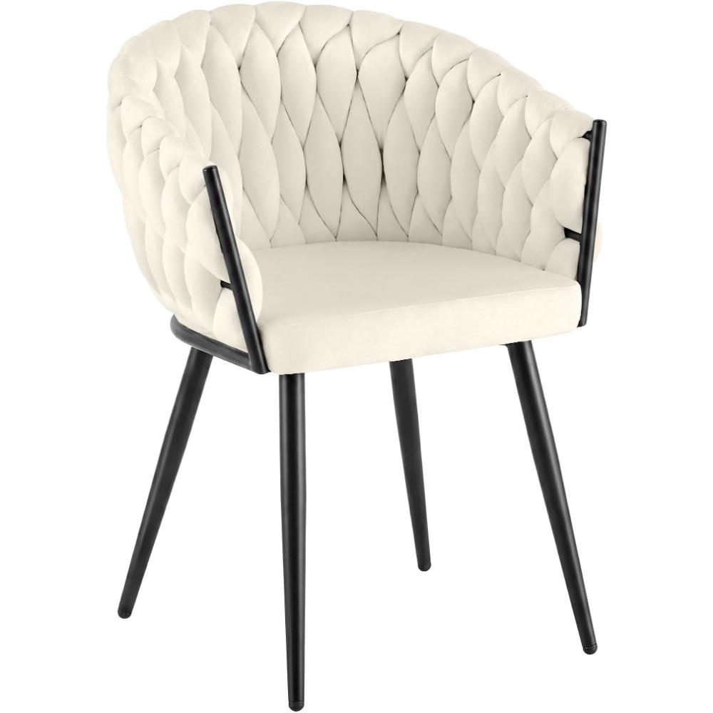 Alta Dining Chair – Cream Velvet Modern Armchair - Bild 2