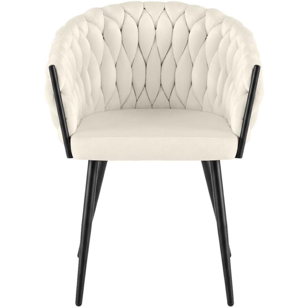 Alta Dining Chair – Cream Velvet Modern Armchair - Bild 3