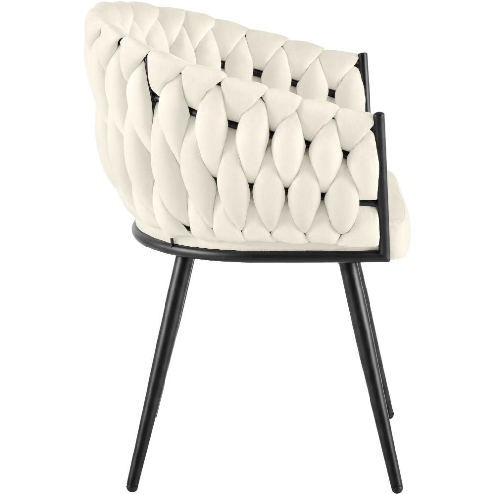 Alta Dining Chair – Cream Velvet Modern Armchair - Bild 4