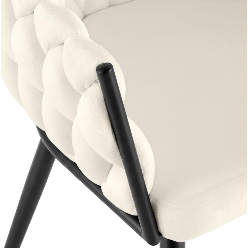 Alta Dining Chair – Cream Velvet Modern Armchair - Bild 6