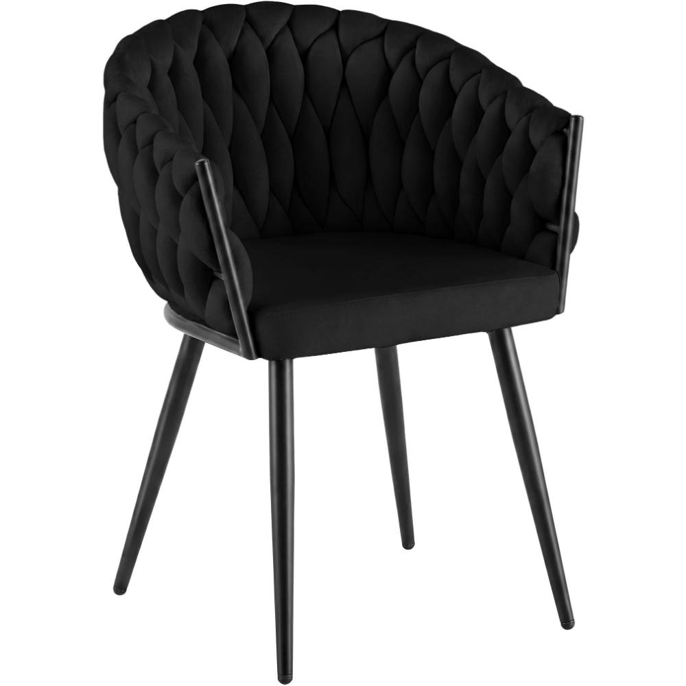 Alta Dining Chair – Black Velvet Modern Armchair - Bild 2