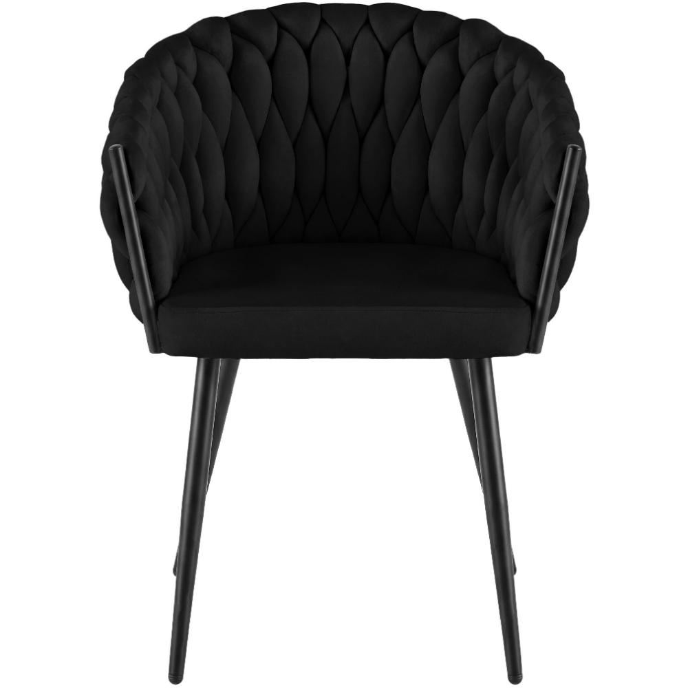 Alta Dining Chair – Black Velvet Modern Armchair - Bild 3