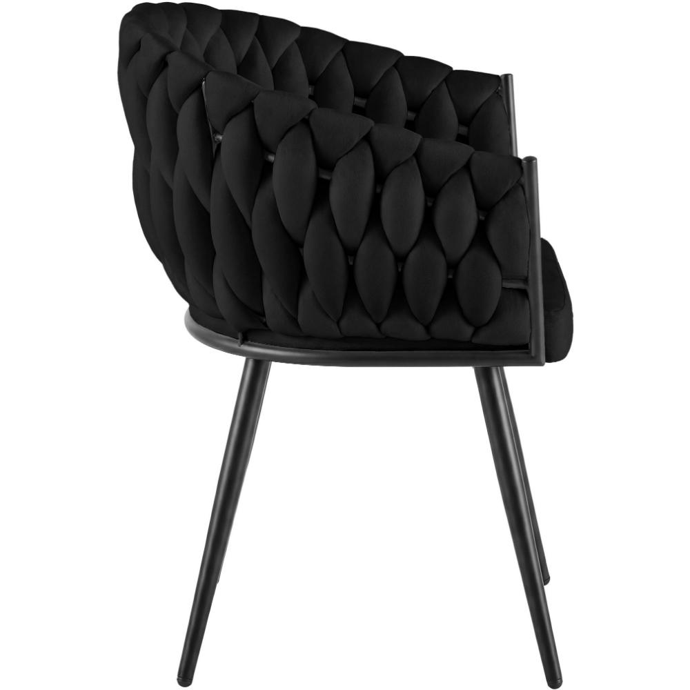 Alta Dining Chair – Black Velvet Modern Armchair - Bild 4
