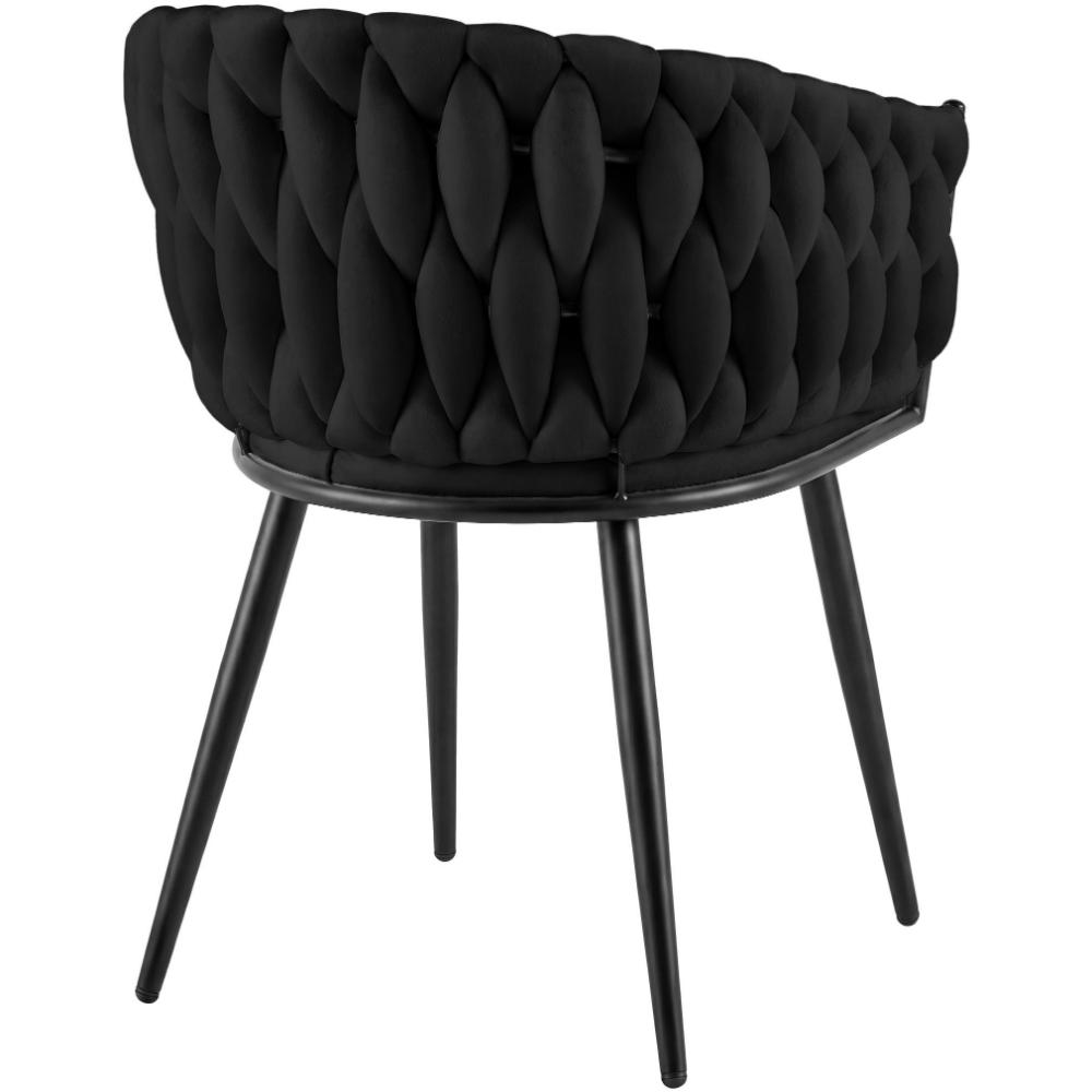 Alta Dining Chair – Black Velvet Modern Armchair - Bild 5