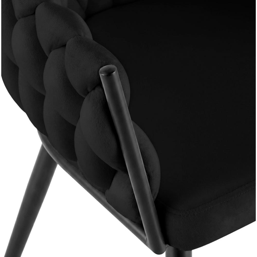 Alta Dining Chair – Black Velvet Modern Armchair - Bild 6