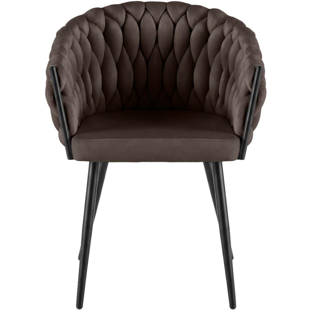 Alta Dining Chair – Brown Velvet Modern Armchair - Bild 2