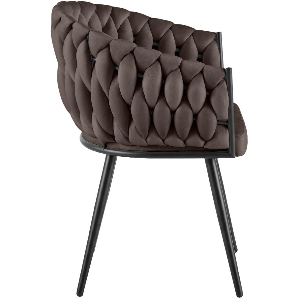 Alta Dining Chair – Brown Velvet Modern Armchair - Bild 4