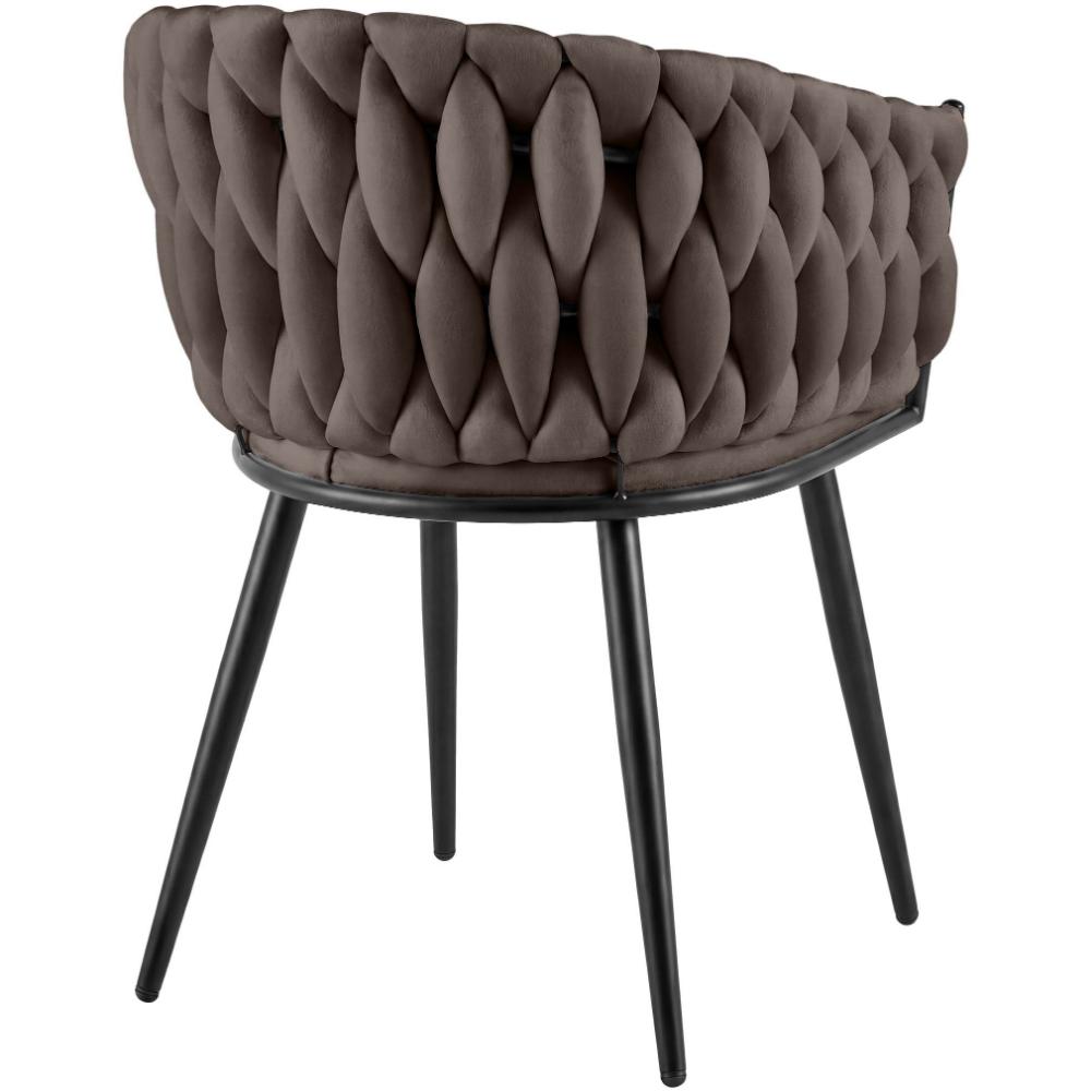 Alta Dining Chair – Brown Velvet Modern Armchair - Bild 5