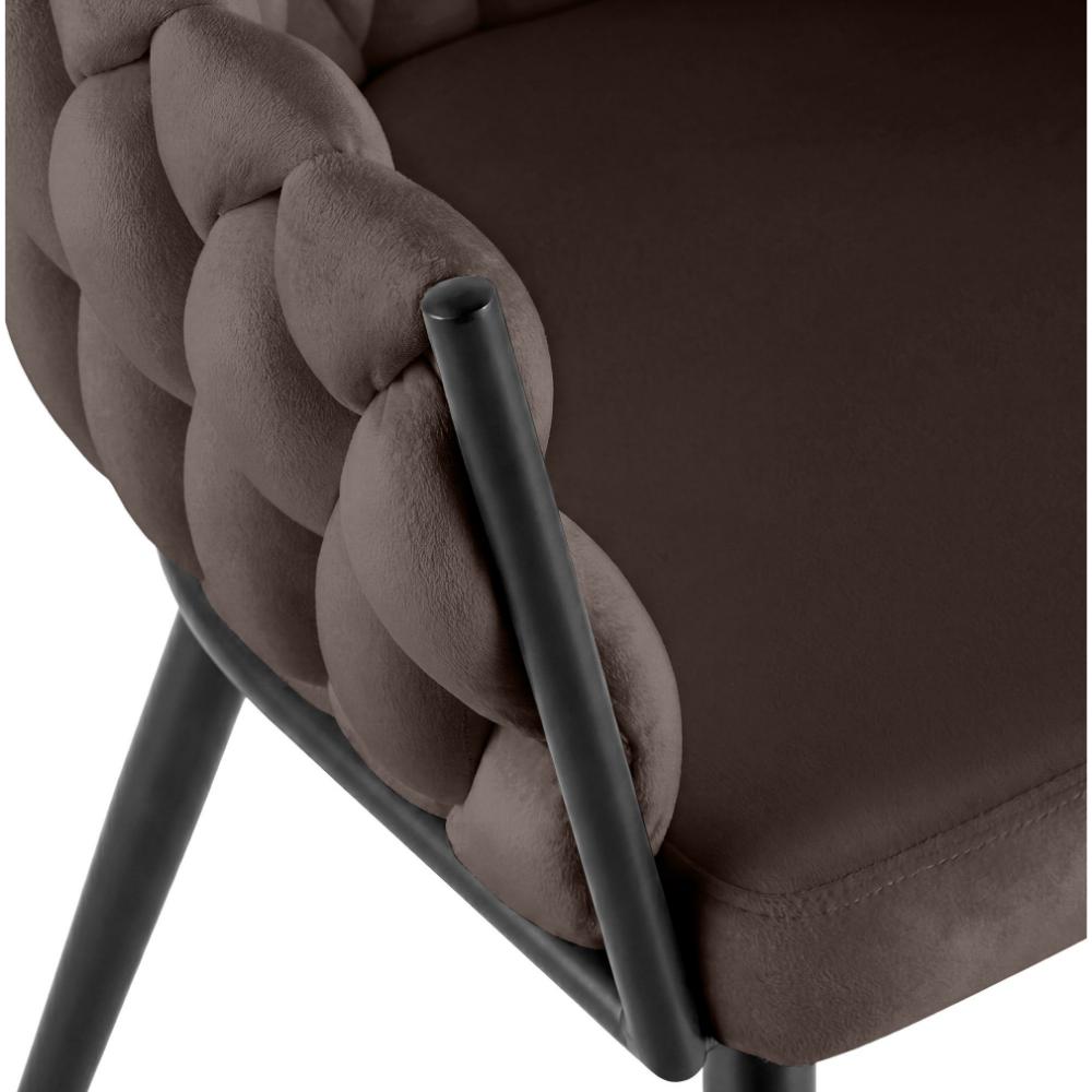 Alta Dining Chair – Brown Velvet Modern Armchair - Bild 6