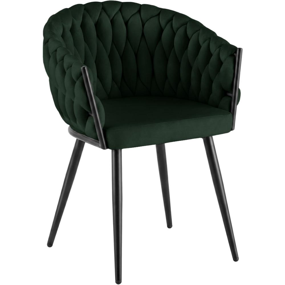 Alta Dining Chair – Green Velvet Modern Armchair - Bild 2