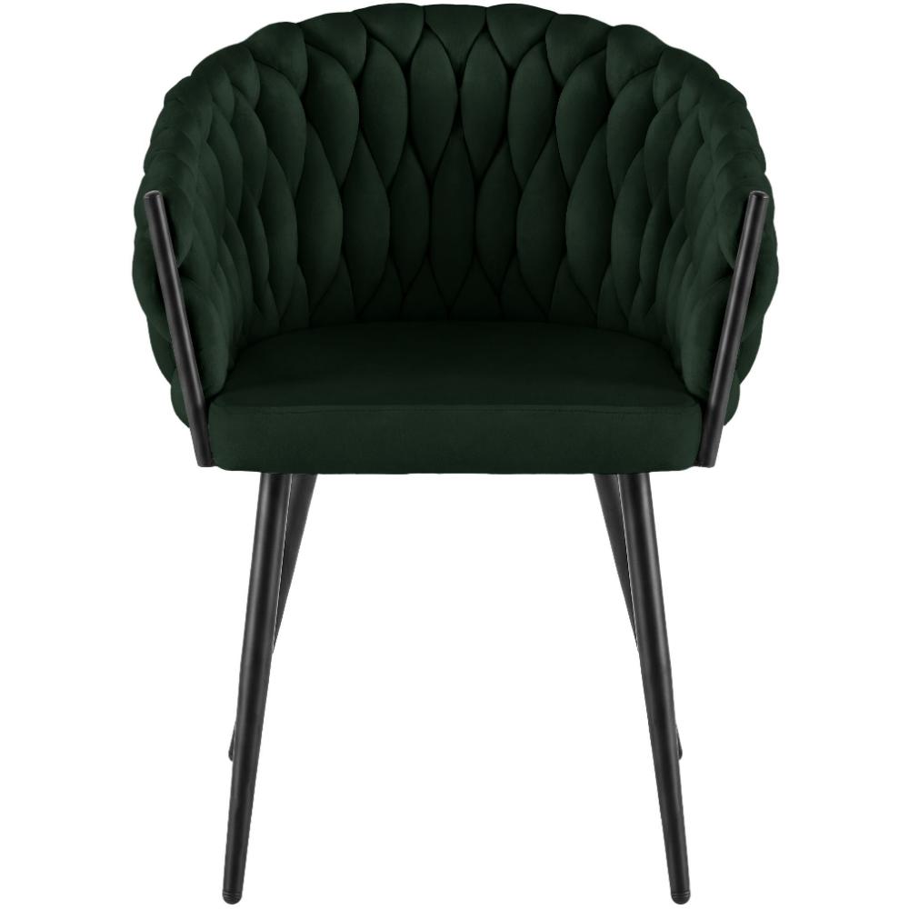 Alta Dining Chair – Green Velvet Modern Armchair - Bild 3