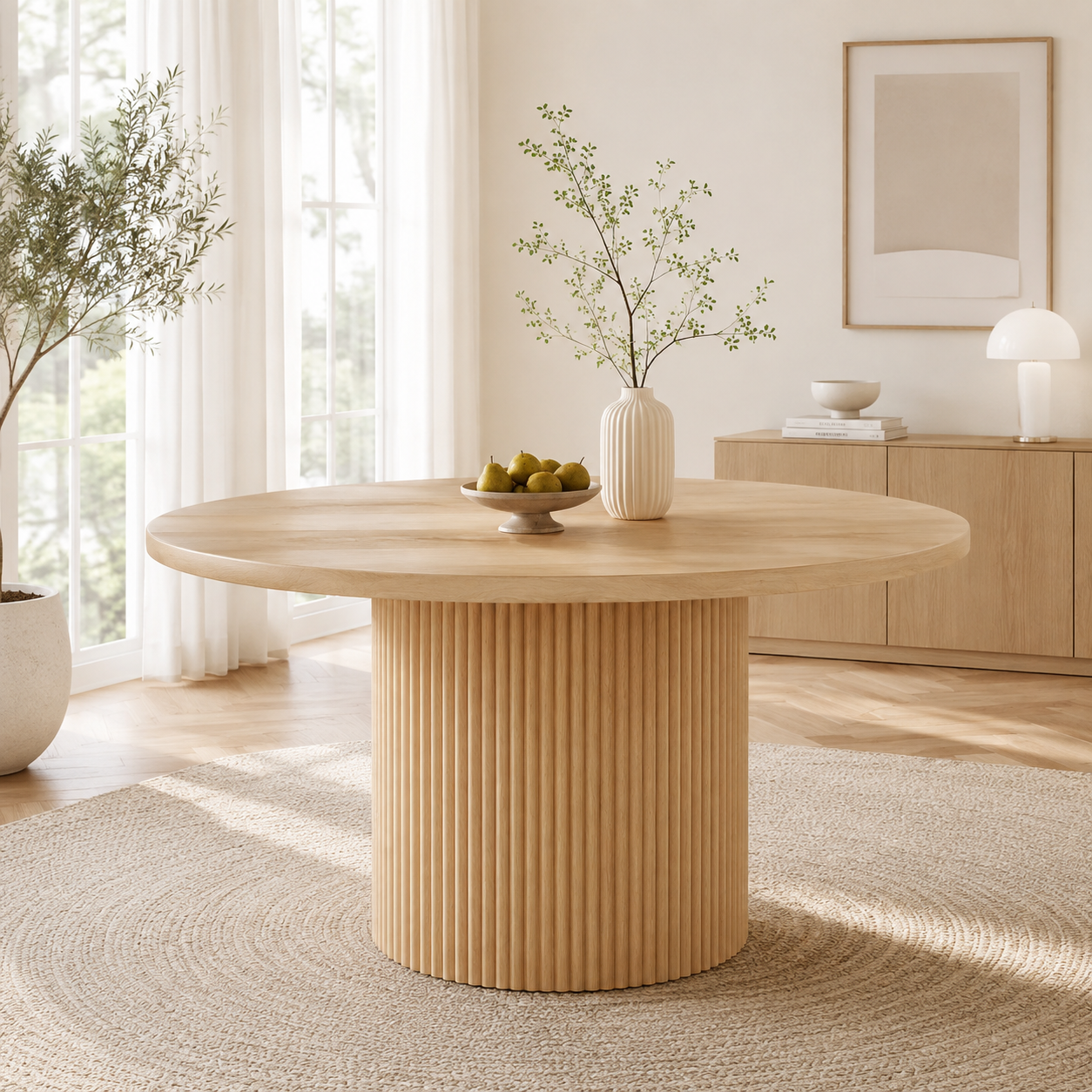 Arendal Round Dining Table – Scandinavian Dining Table for 4–6 People - Bild 2
