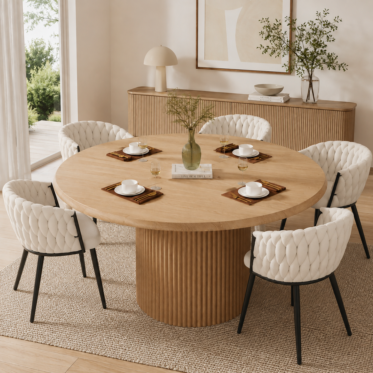 Arendal Round Dining Table – Scandinavian Dining Table for 4–6 People - Bild 3