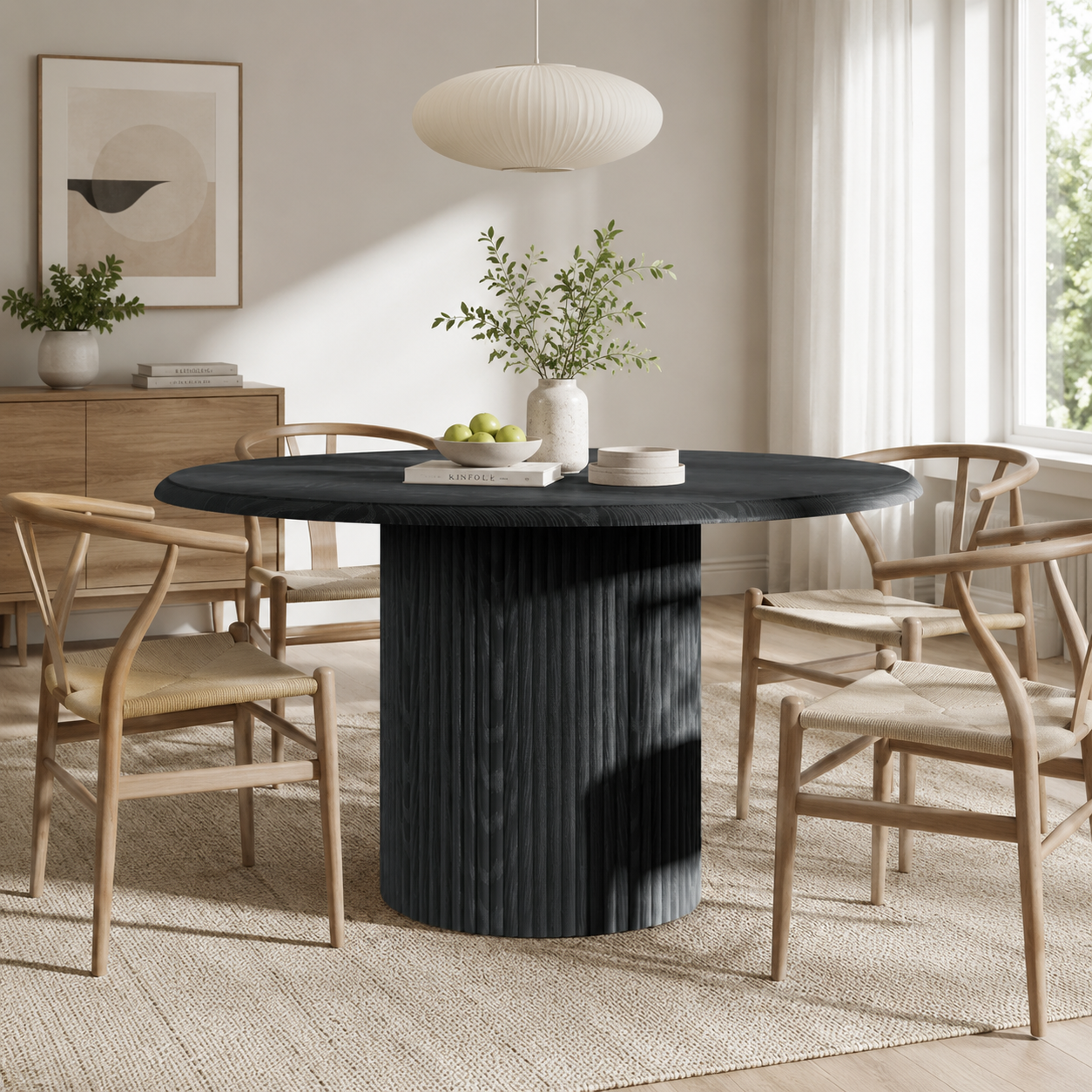Arendal Round Dining Table – Scandinavian Dining Table for 4–6 People - Bild 4