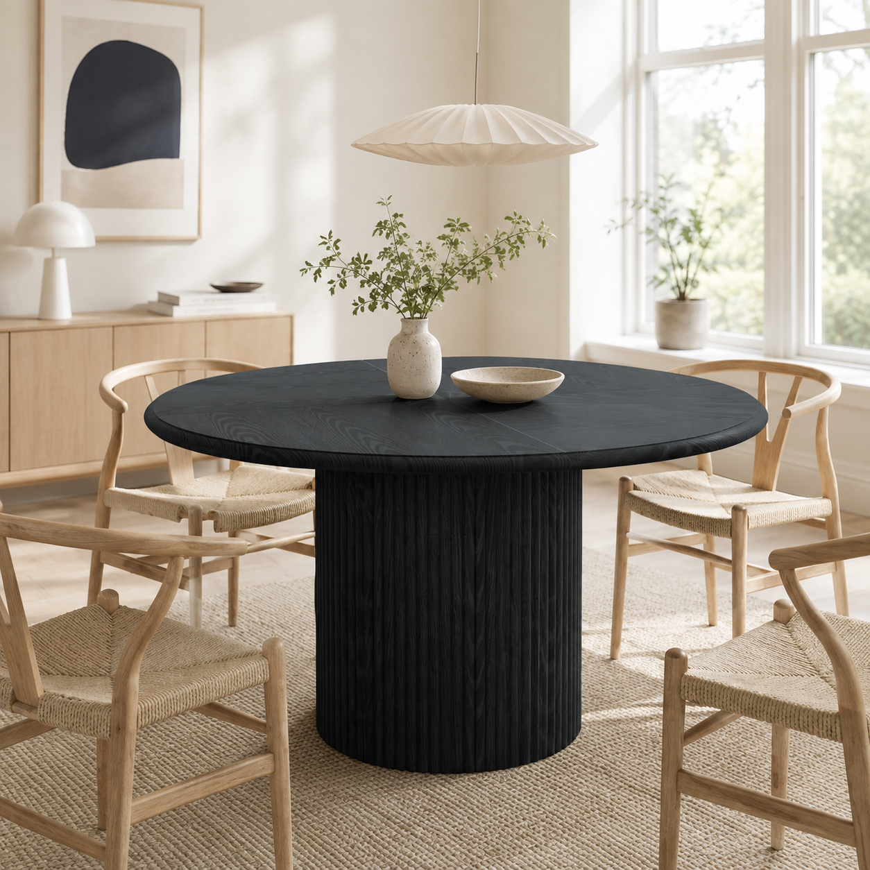 Arendal Round Dining Table – Scandinavian Dining Table for 4–6 People - Bild 5