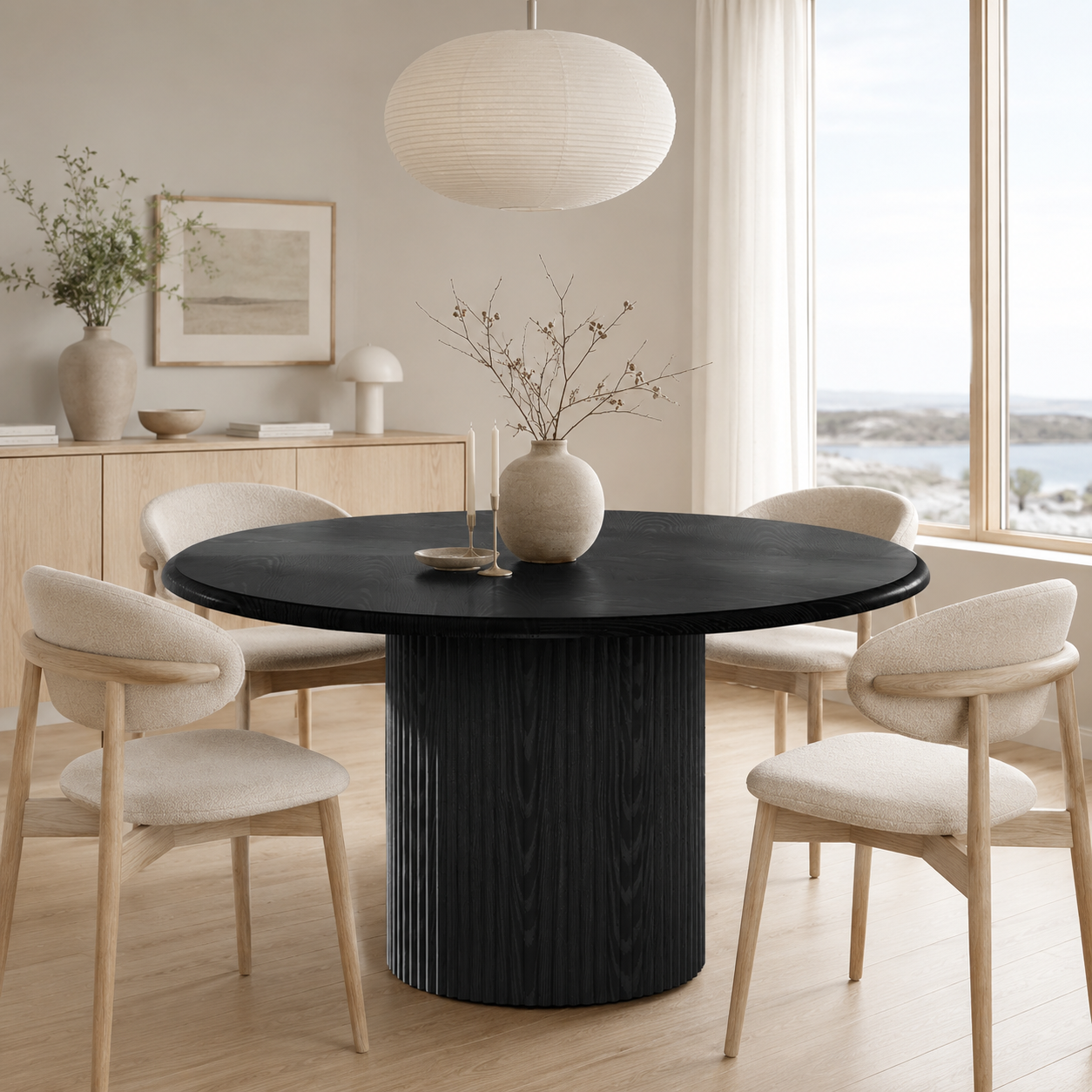 Arendal Round Dining Table – Scandinavian Dining Table for 4–6 People - Bild 6
