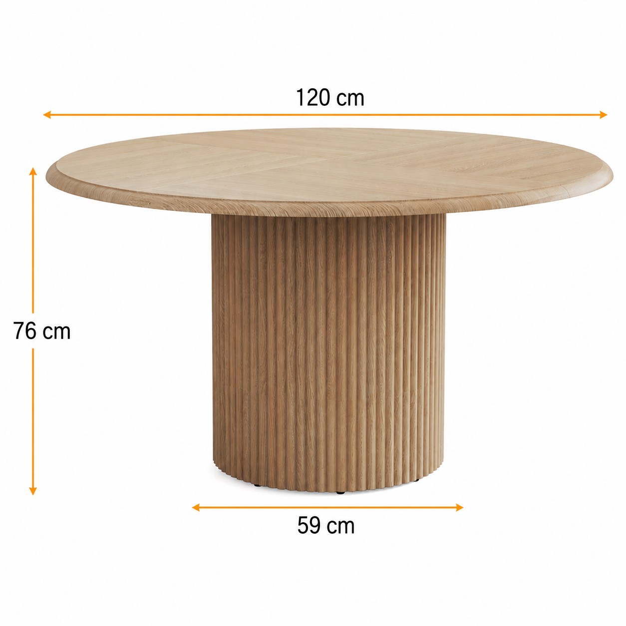 Arendal Round Dining Table – Scandinavian Dining Table for 4–6 People - Bild 8
