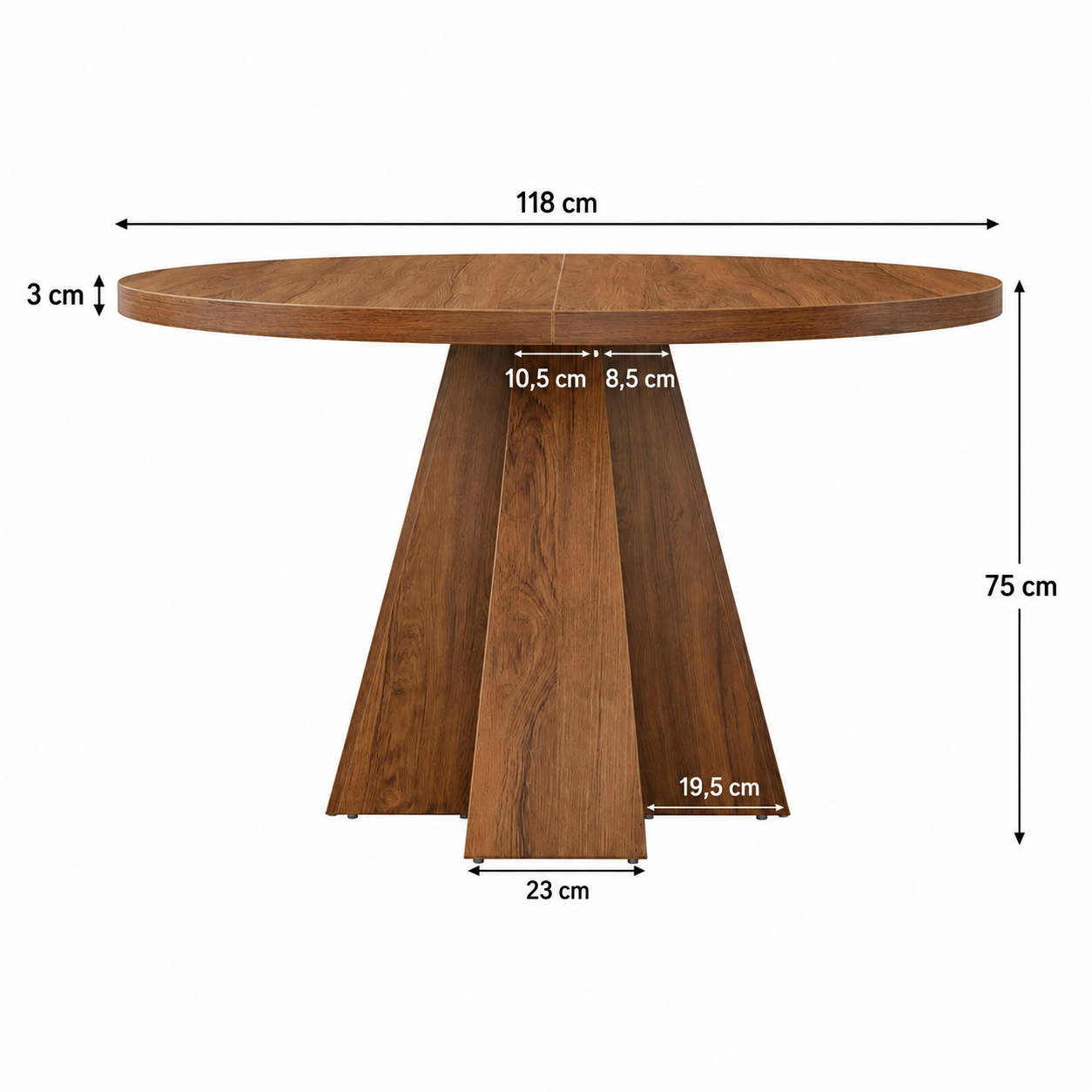 Hamar Round Dining Table – Scandinavian Dining Table for 4 - Bild 5