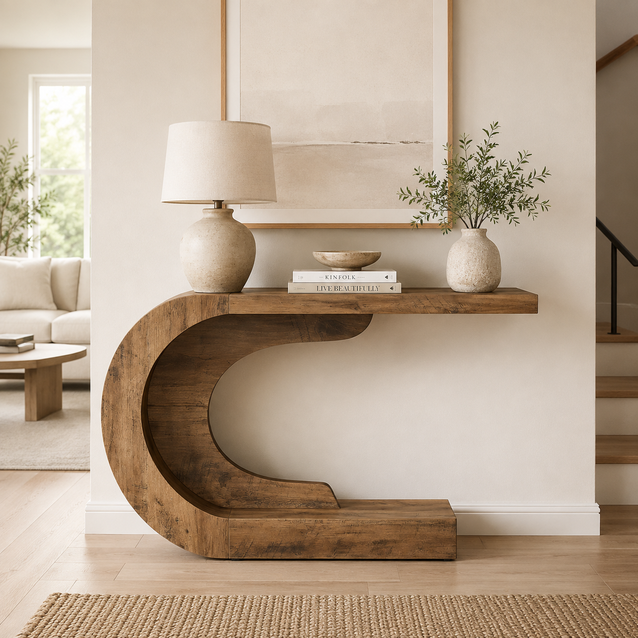 Hjo Console Table – Scandinavian Wave Console Table