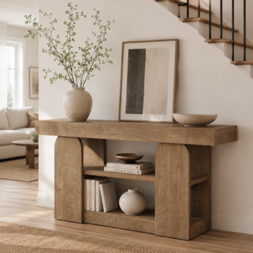 Imatra Console Table – Scandinavian Console Table with 3-Tier Storage