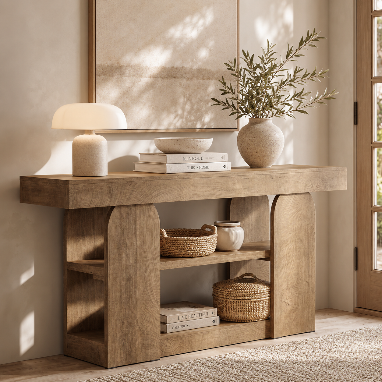 Imatra Console Table – Scandinavian Console Table with 3-Tier Storage - Bild 4