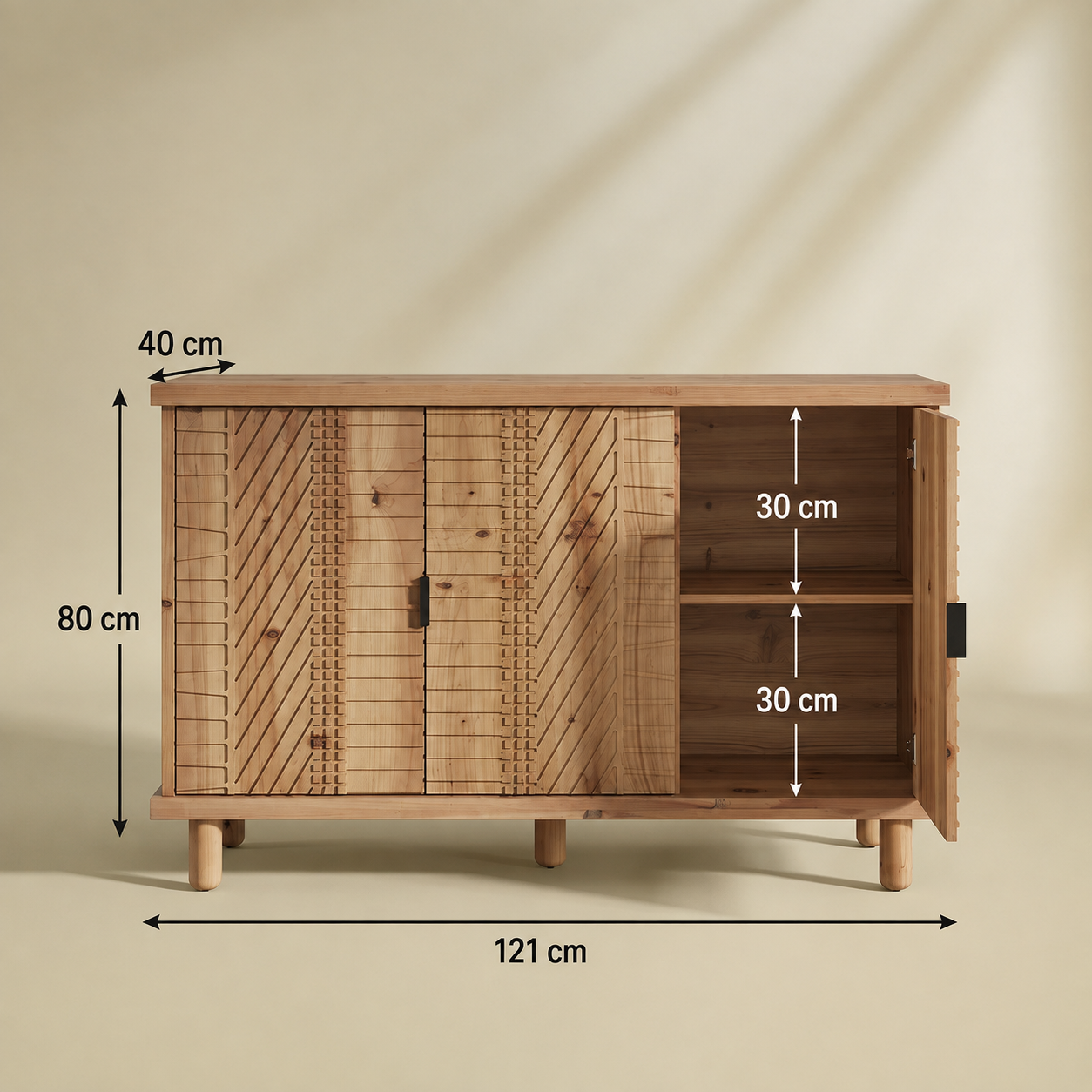 Kivik Sideboard – Scandinavian Solid Wood Storage Cabinet - Bild 7