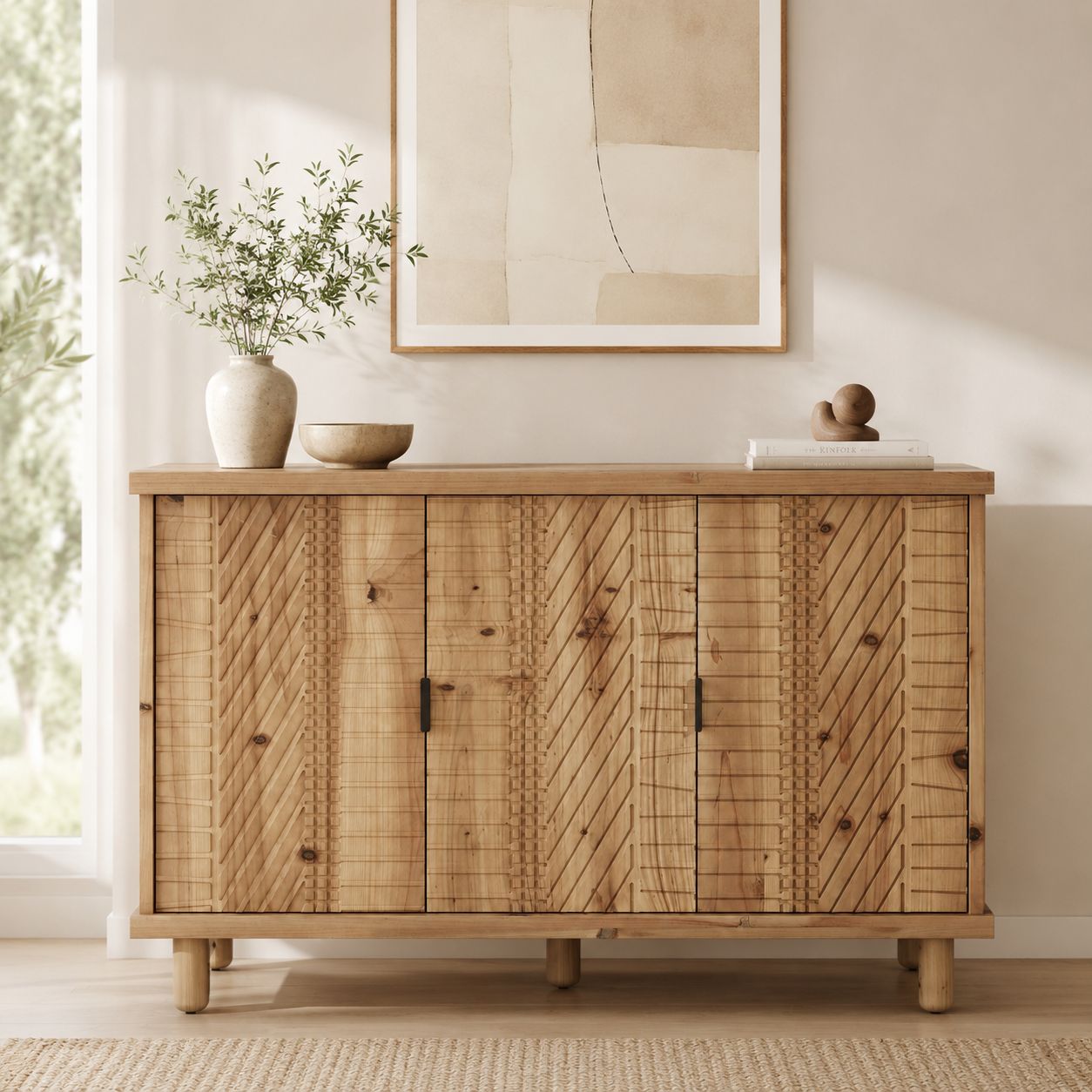 Kivik Sideboard – Scandinavian Solid Wood Storage Cabinet - Bild 4