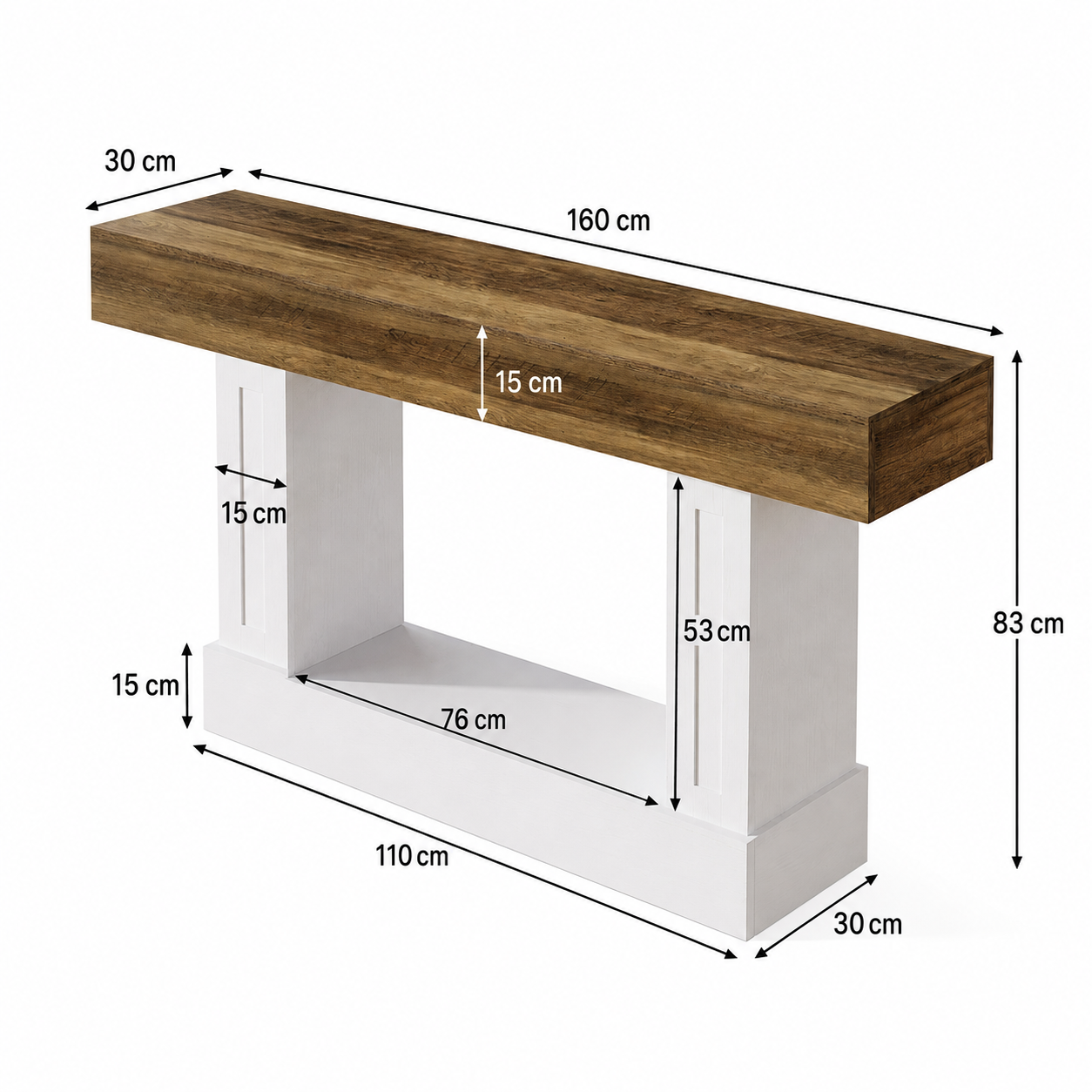 Kolding Console Table – Scandinavian Console Table with Open Shelf - Bild 6