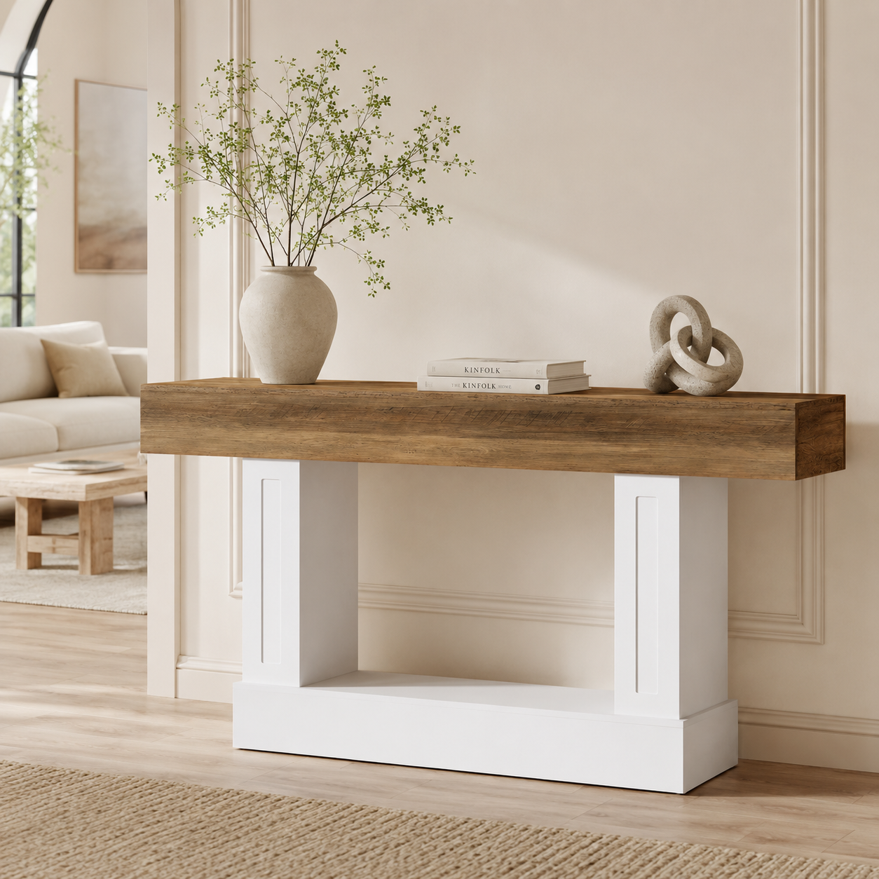 Kolding Console Table – Scandinavian Console Table with Open Shelf